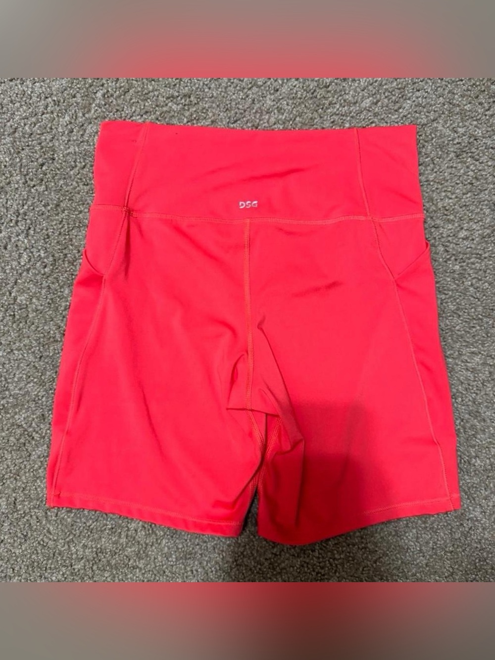 DSG High-Rise Bike Shorts in Vibrant Coral
